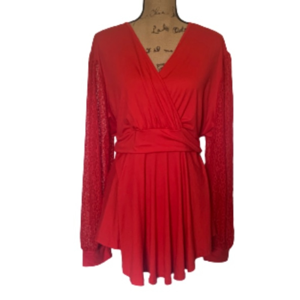 • NEW Allegrace Lace Sleeve Babydoll Top • - Picture 2 of 9
